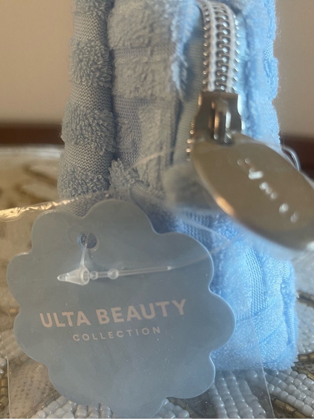 Ulta Beauty Light Blue Textured Makeup Zip Pouch